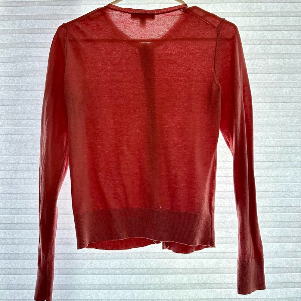 Ann Taylor Coral Cardigan XS Button Front Lightweight Sweater - Picture 8 of 8